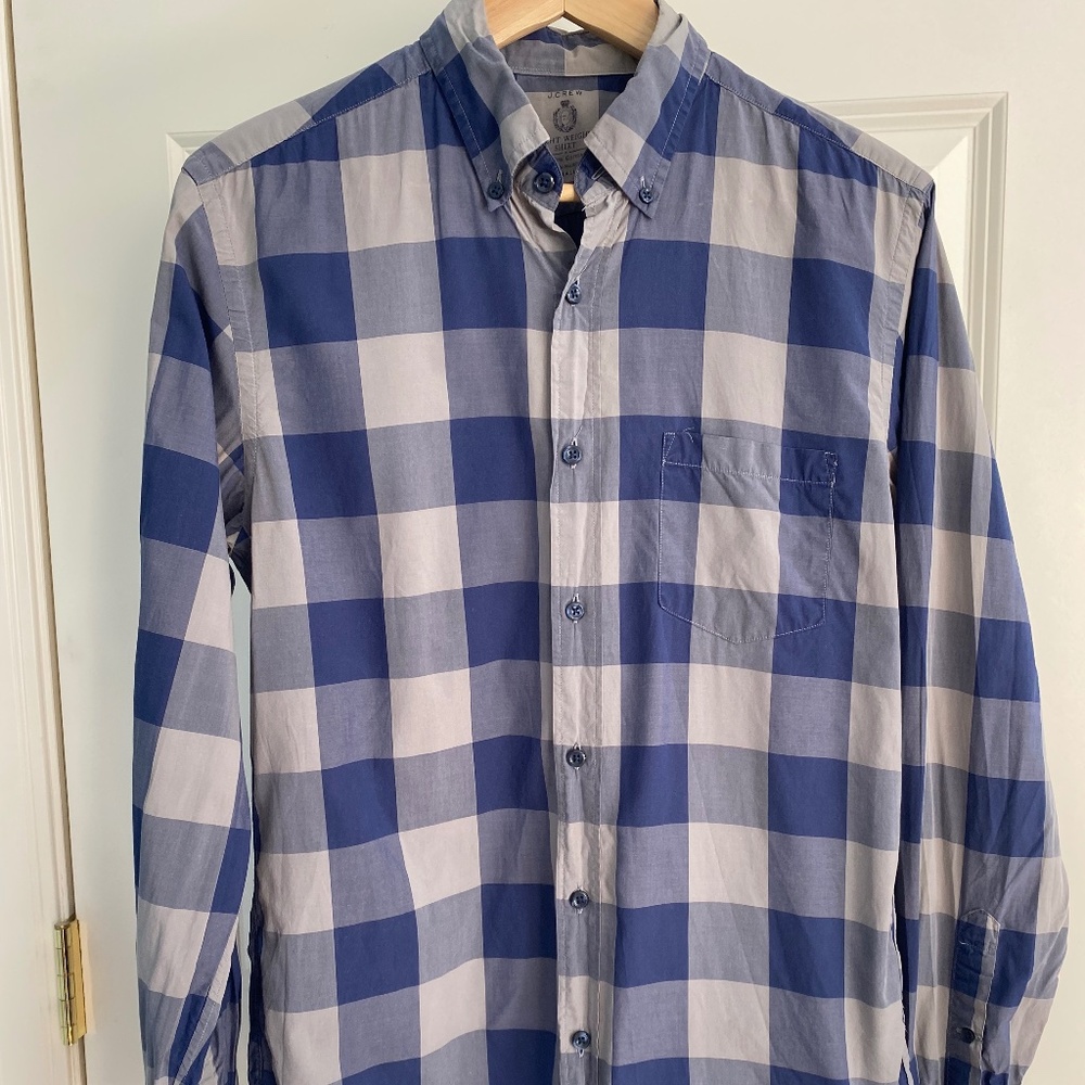 J.Crew Light Weight blue/grey plaid shirt